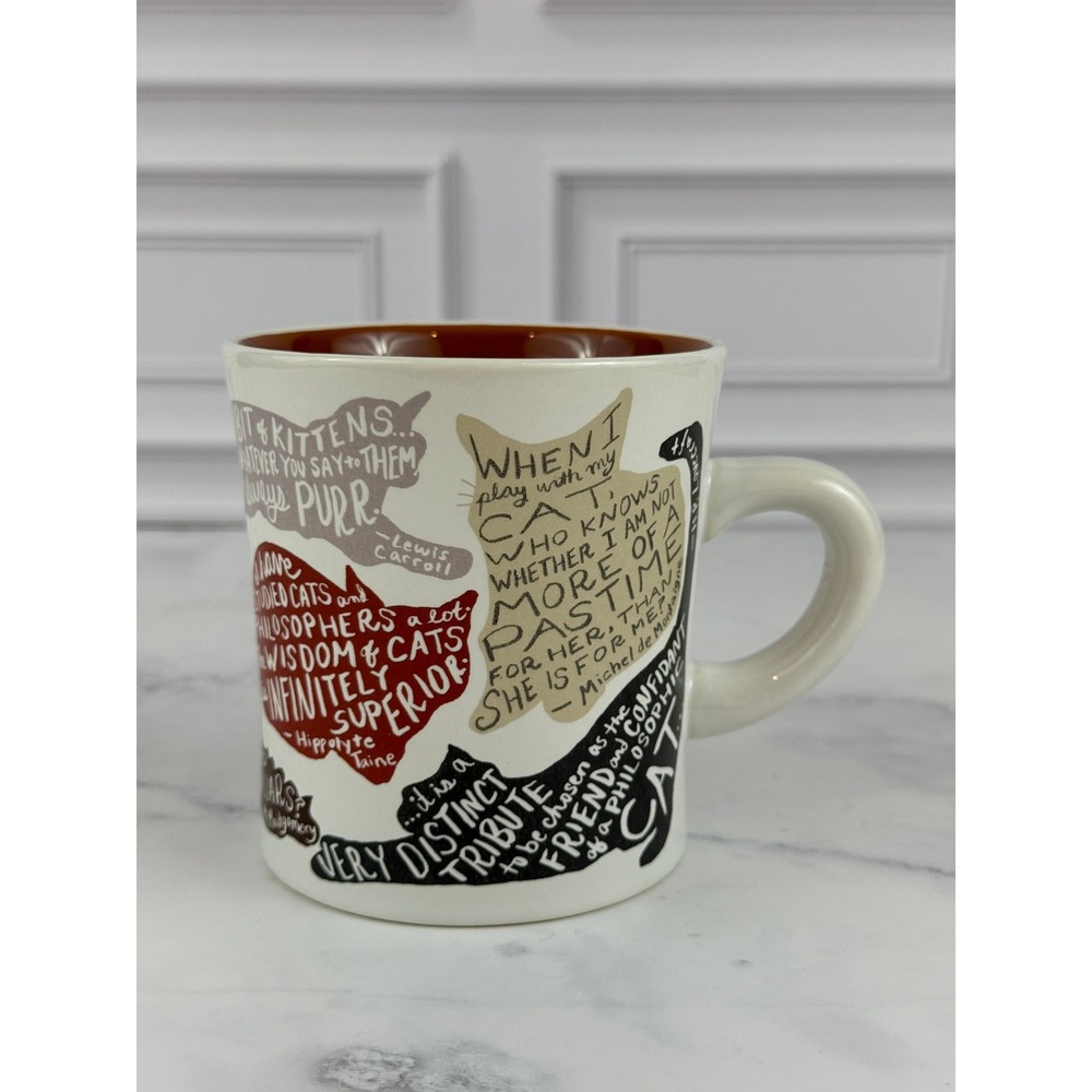 The Unemployed Philosophers Guild 2019 Literary Cat Mug 3 7/8" Tall ~ Mint!